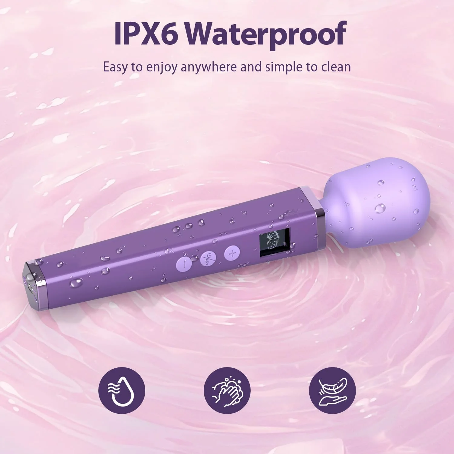 AuraStrike Wand Vibrator Waterproof 8 Modes Rechargeable - Image 7