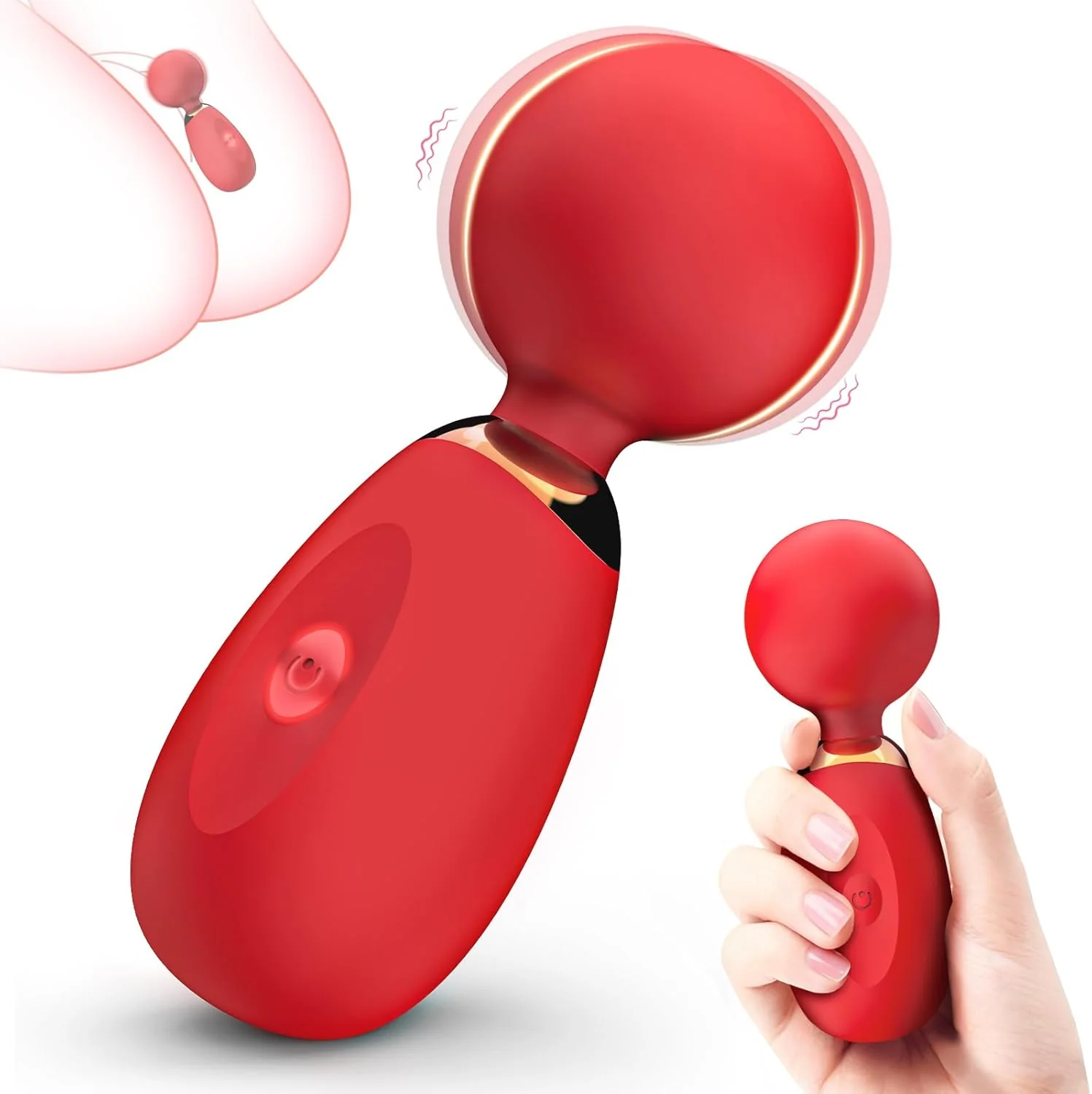 PetalPulse Mini Wand Vibrator 10 Modes Waterproof Clitoral