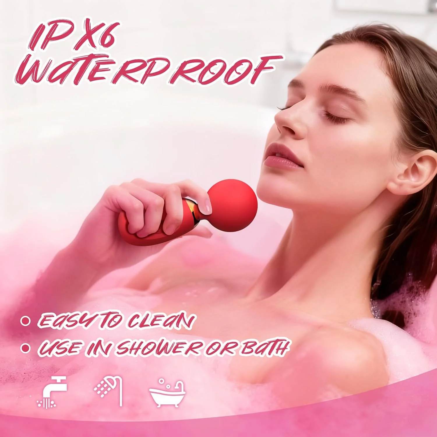 PetalPulse Mini Wand Vibrator 10 Modes Waterproof Clitoral - Image 6