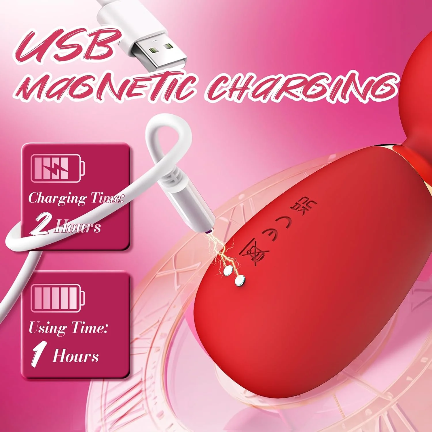 PetalPulse Mini Wand Vibrator 10 Modes Waterproof Clitoral - Image 7
