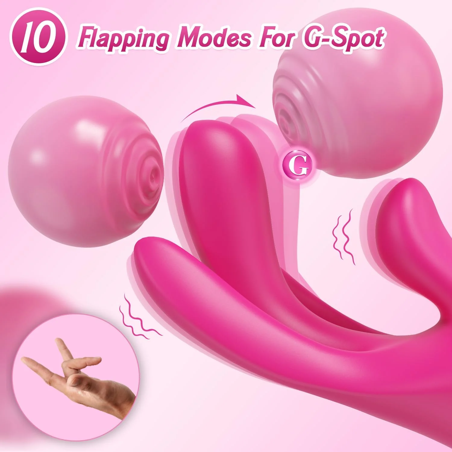 TriFlex 3-in-1 Finger Vibrator 10 Modes & Flapping G-Spot - Image 3