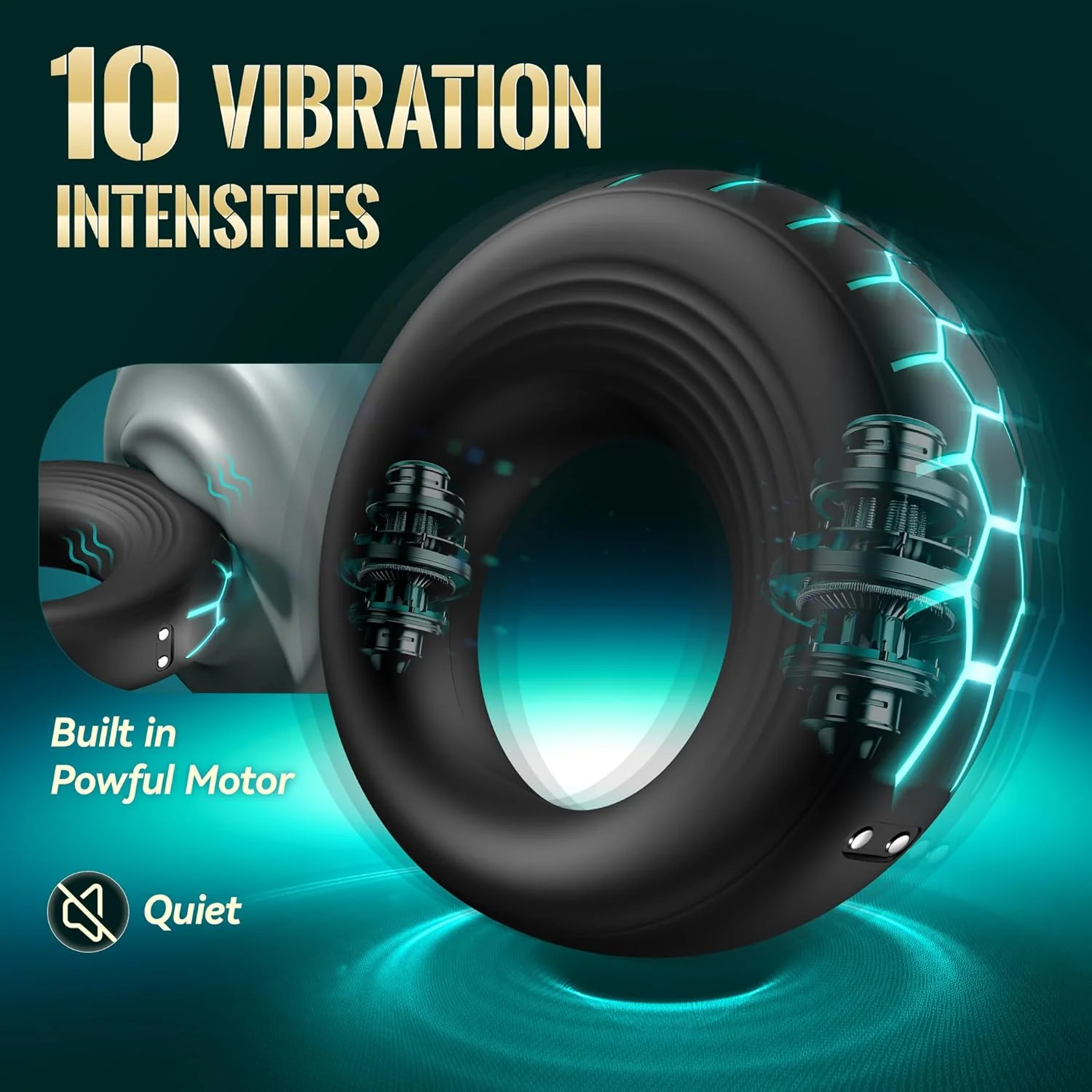 VigorBand Vibrating Cock Ring with 10 Modes - Image 3