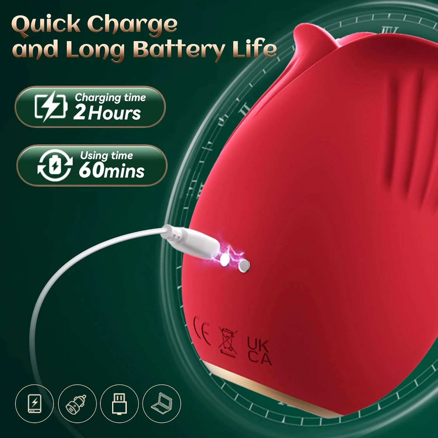 VortexLick Rose Clitoral Stimulator with 9 Suction Modes - Image 6