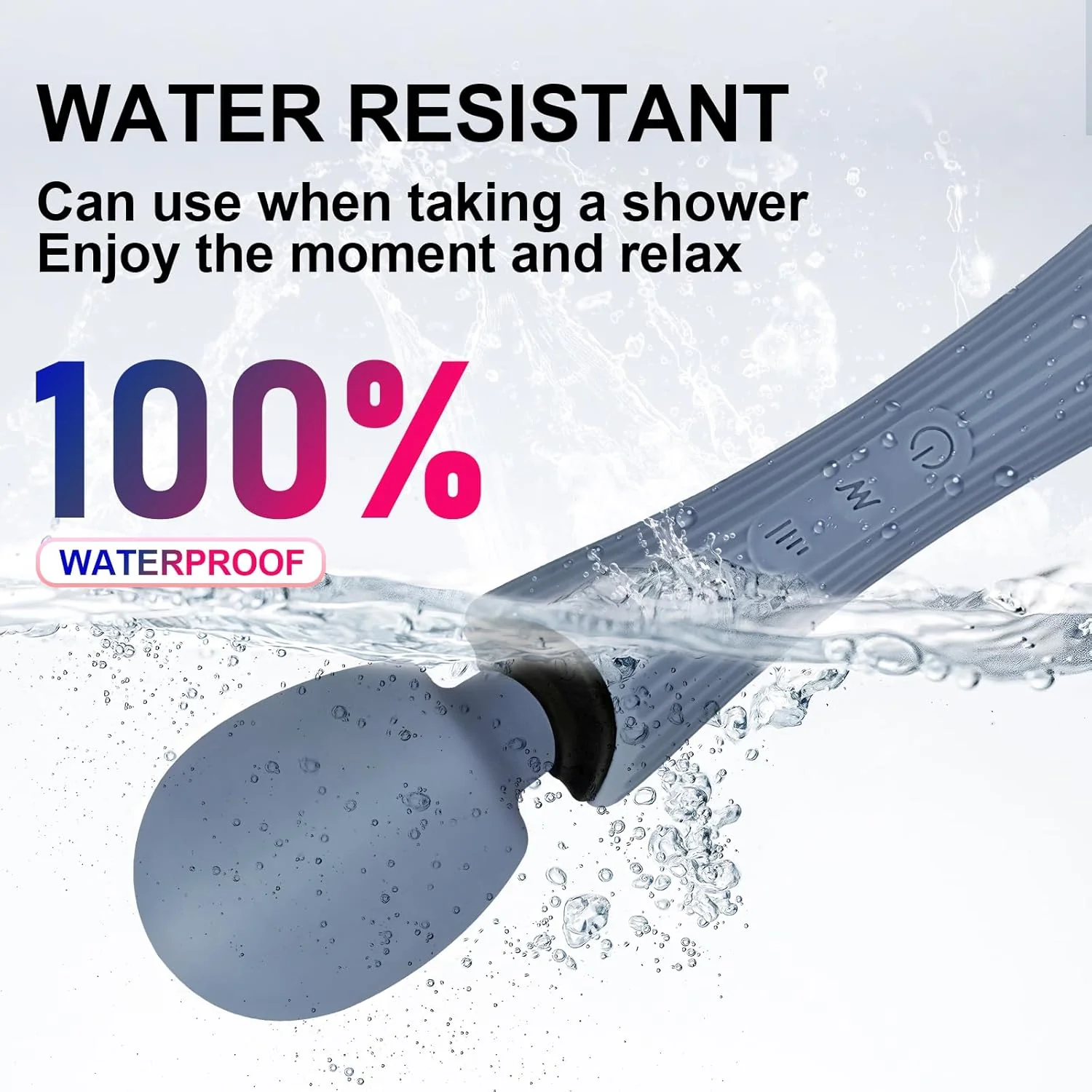 AquaLock Waterproof Wand Vibrator 12 Modes - Image 7