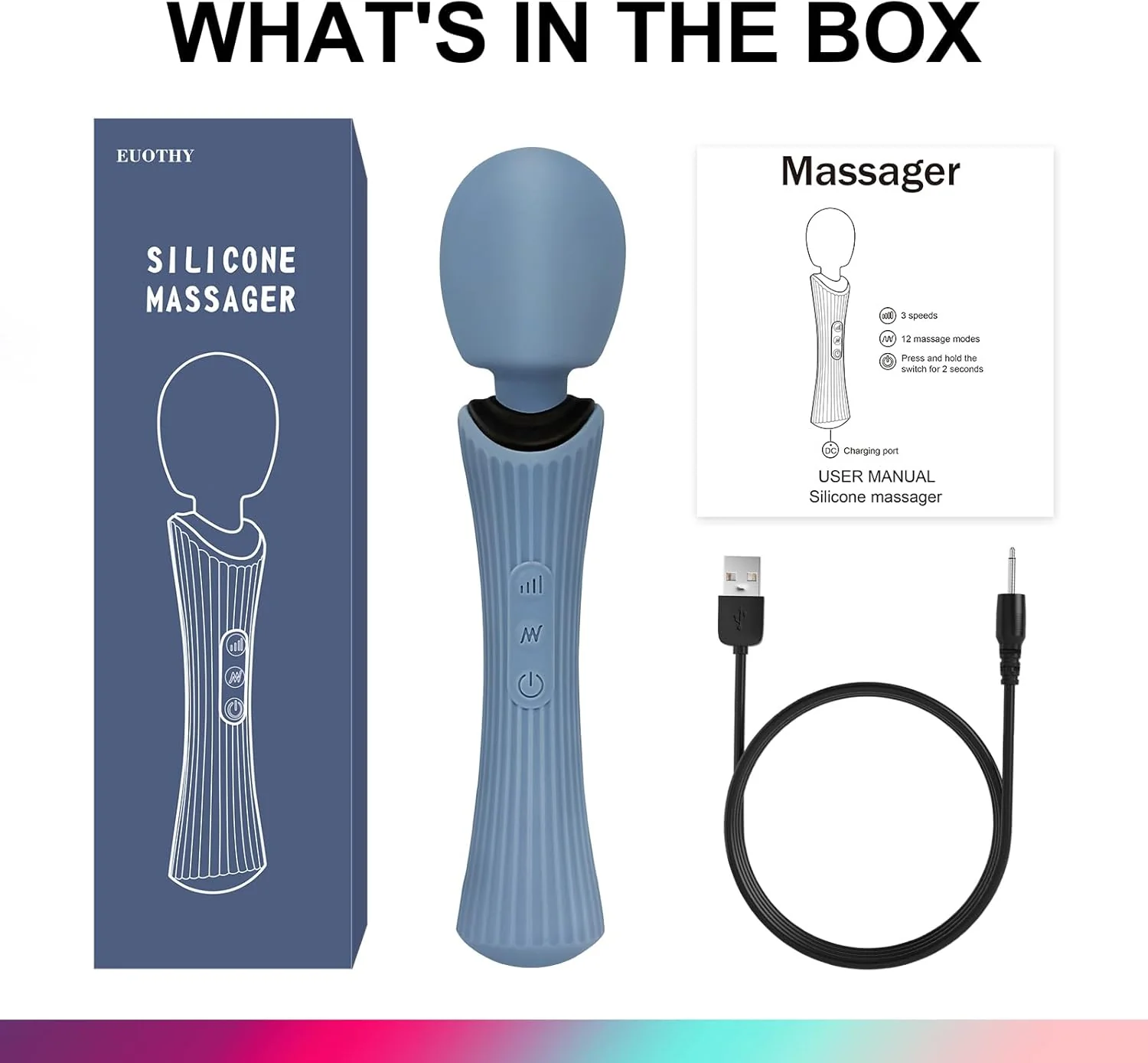 AquaLock Waterproof Wand Vibrator 12 Modes - Image 9