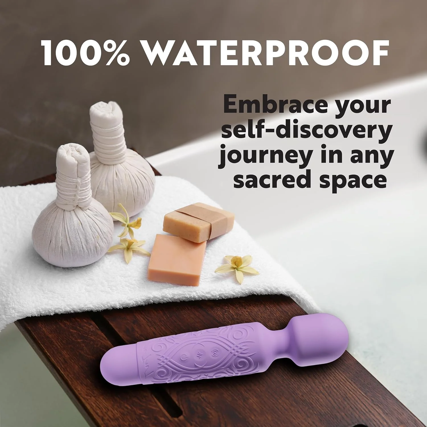 LunaWhisper Mini Wand Vibrator Rechargeable Waterproof Quiet - Image 5