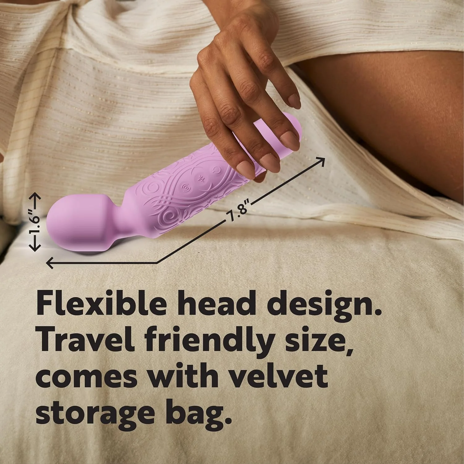 BlushNova Mini Wand Vibrator Rechargeable Waterproof Quiet - Image 3