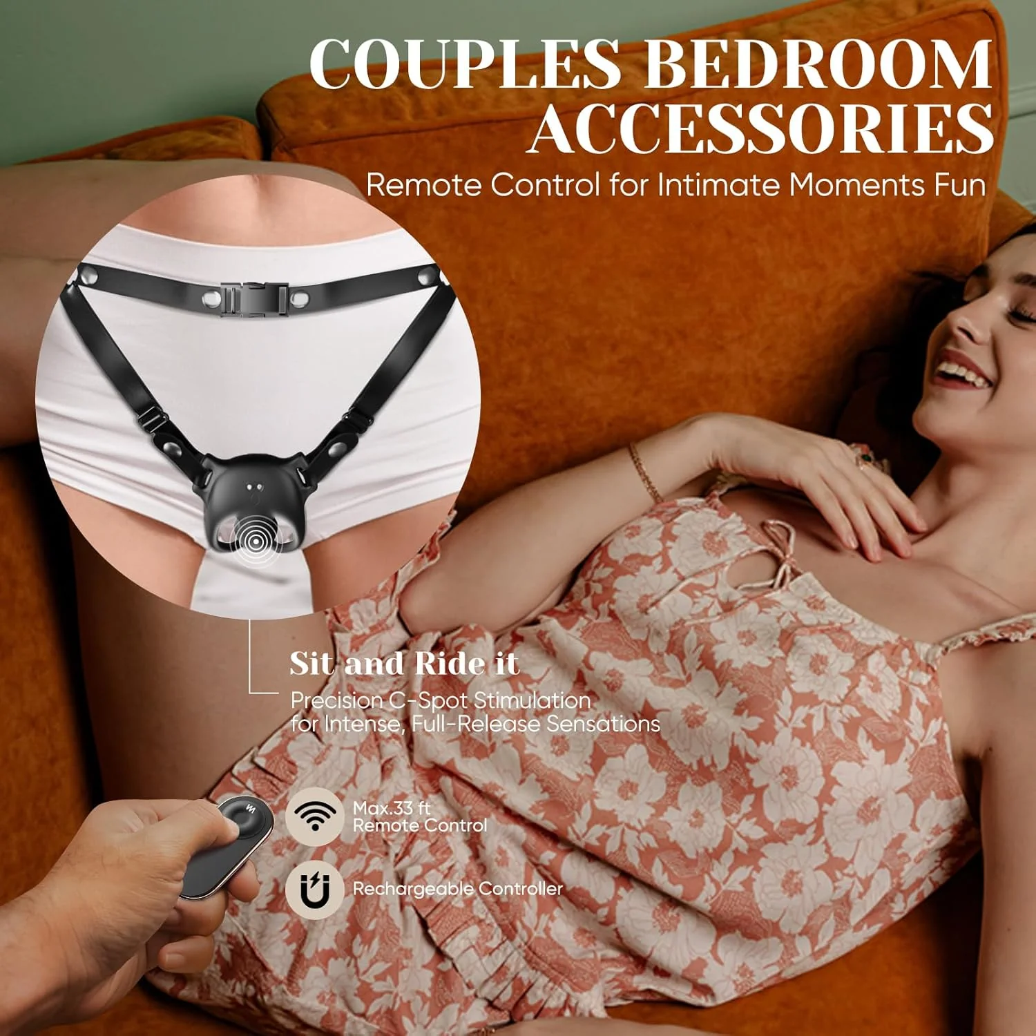 NoirControl Cock Ring Clit Vibrator Remote Harness 9 Modes - Image 4