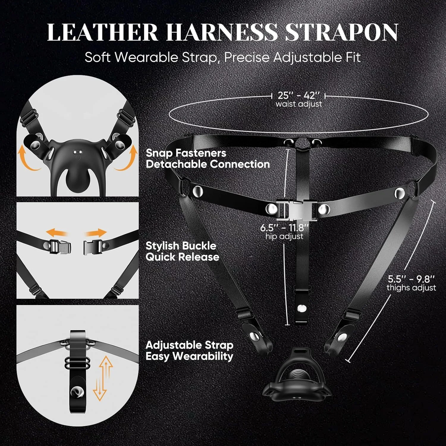 NoirControl Cock Ring Clit Vibrator Remote Harness 9 Modes - Image 6