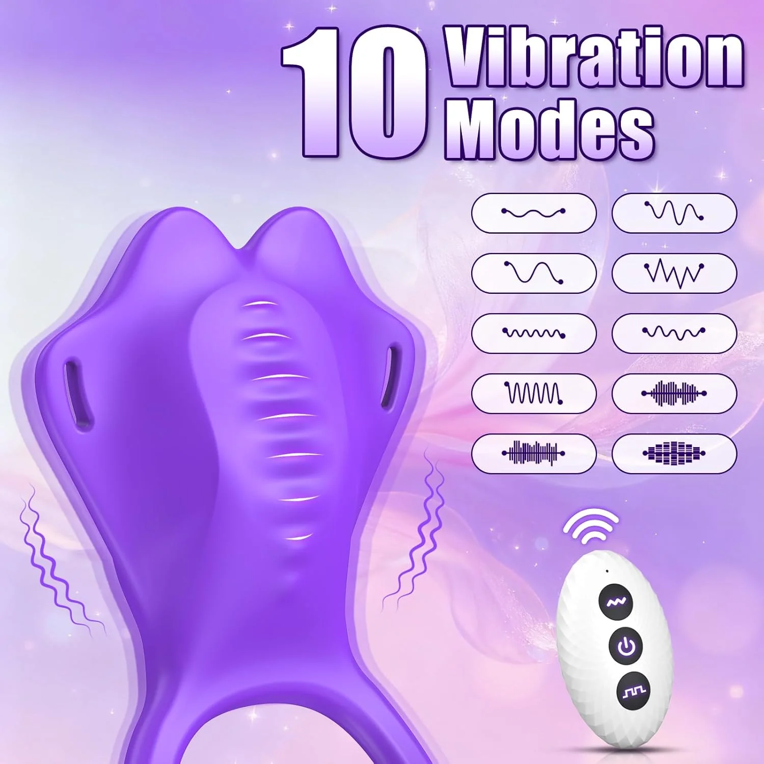 SyncEase Wearable Cock Ring Clit Stimulator Remote 10 Modes - Image 2