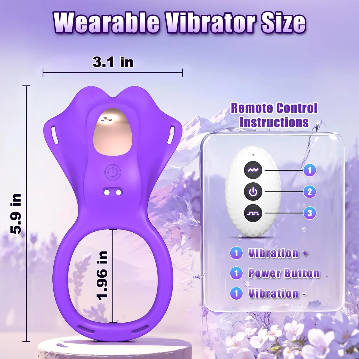 SyncEase Wearable Cock Ring Clit Stimulator Remote 10 Modes - Image 5