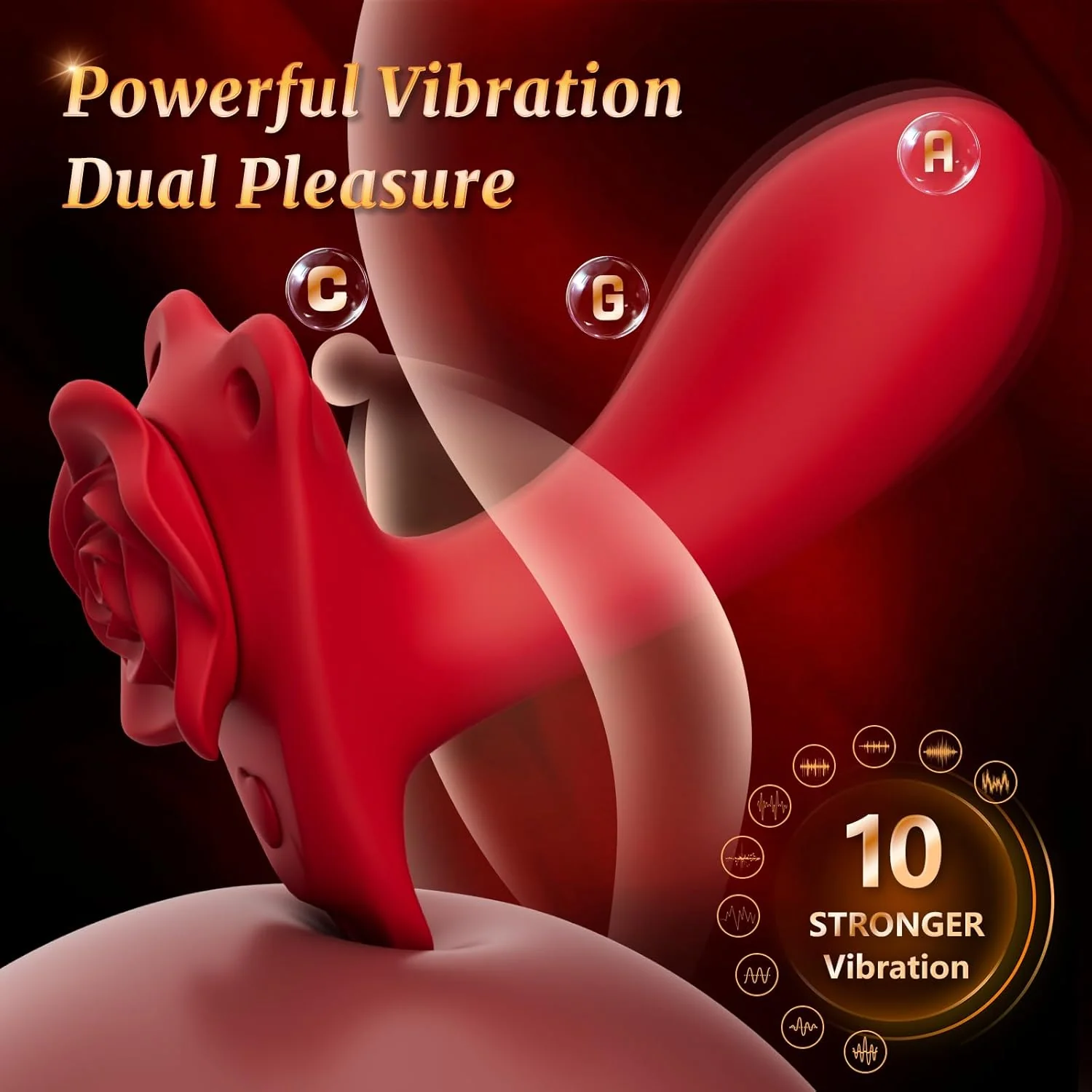 RoseRider Wearable Strap-On Panty Vibrator APP 10 Modes - Image 2