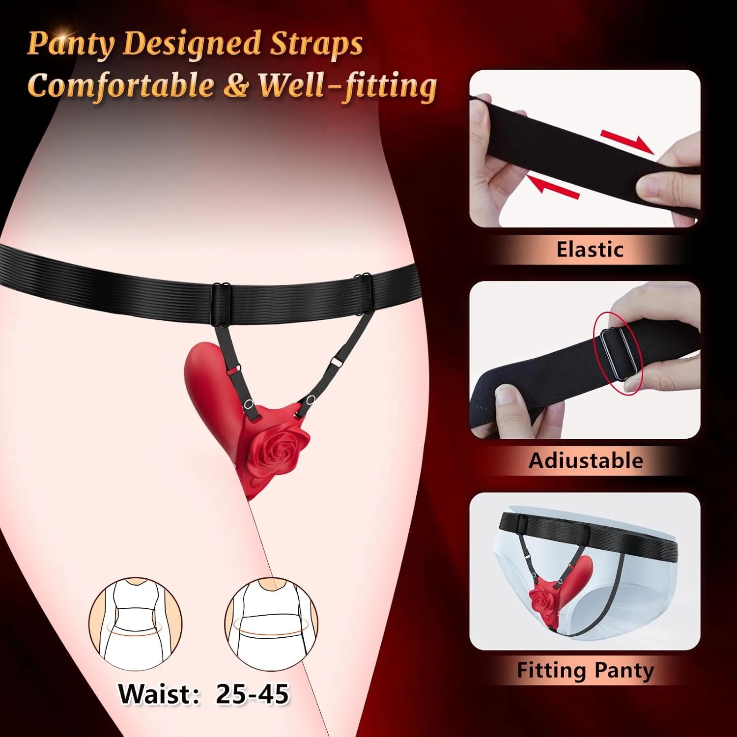 RoseRider Wearable Strap-On Panty Vibrator APP 10 Modes - Image 6