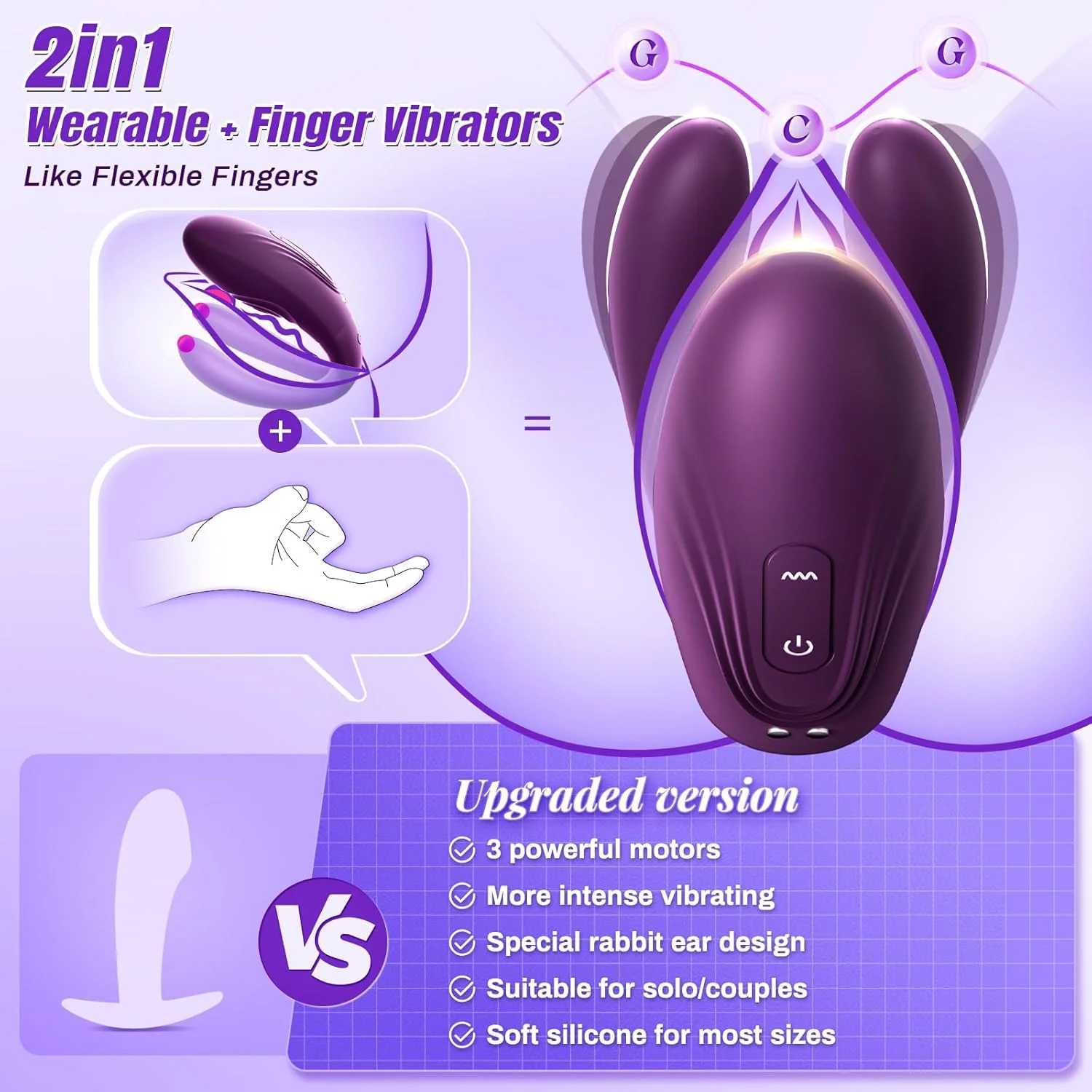TapFusion Double Wearable Vibrator 10 Tapping 10 Modes - Image 5