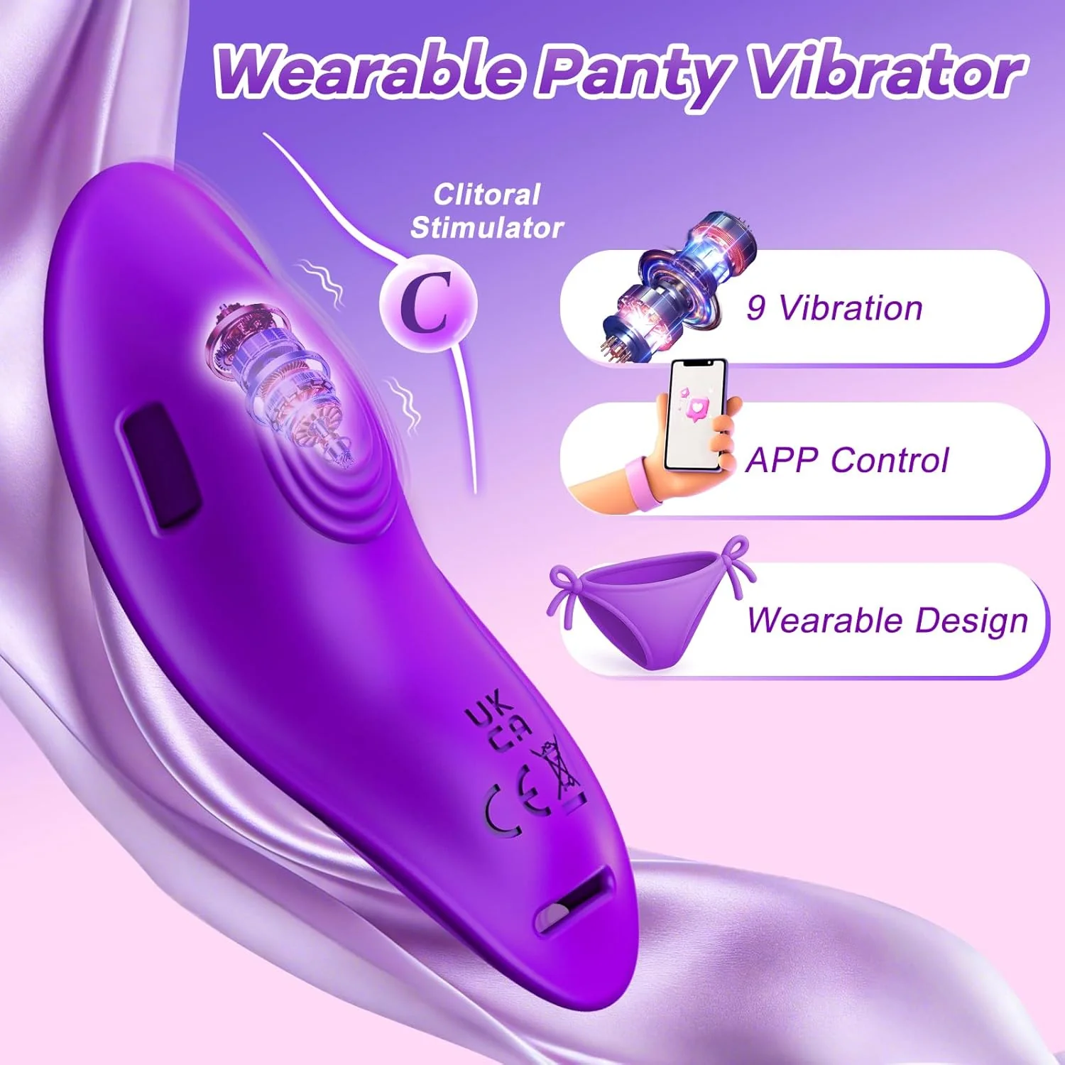 ButterflyPearl Wearable Panty Vibrator APP Control - Image 3