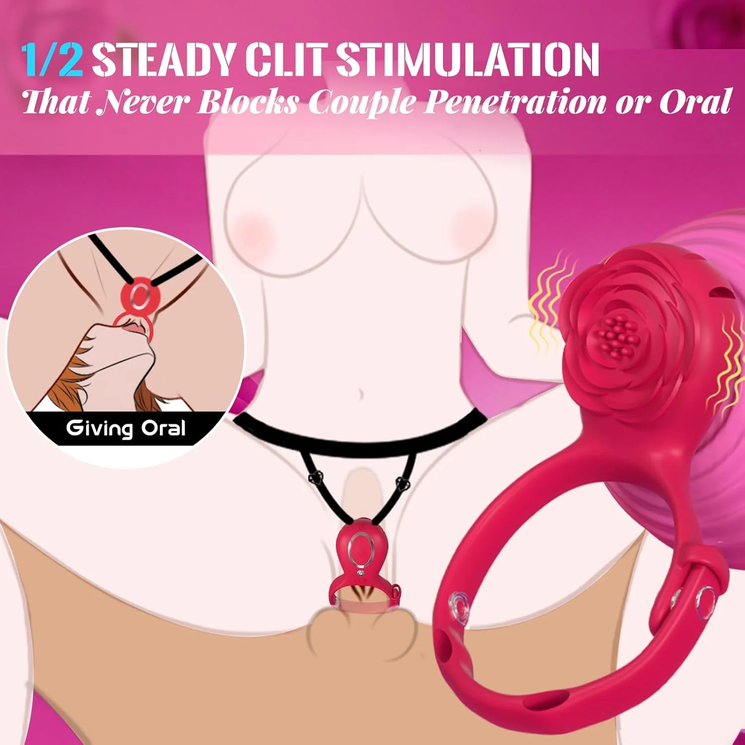 VersaBloom Adjustable Cock Ring Clit Stimulator App Control - Image 2