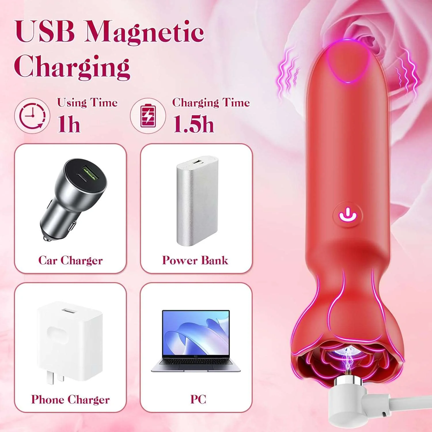 WinkTap App Controlled Rose Bullet Vibrator - Image 6