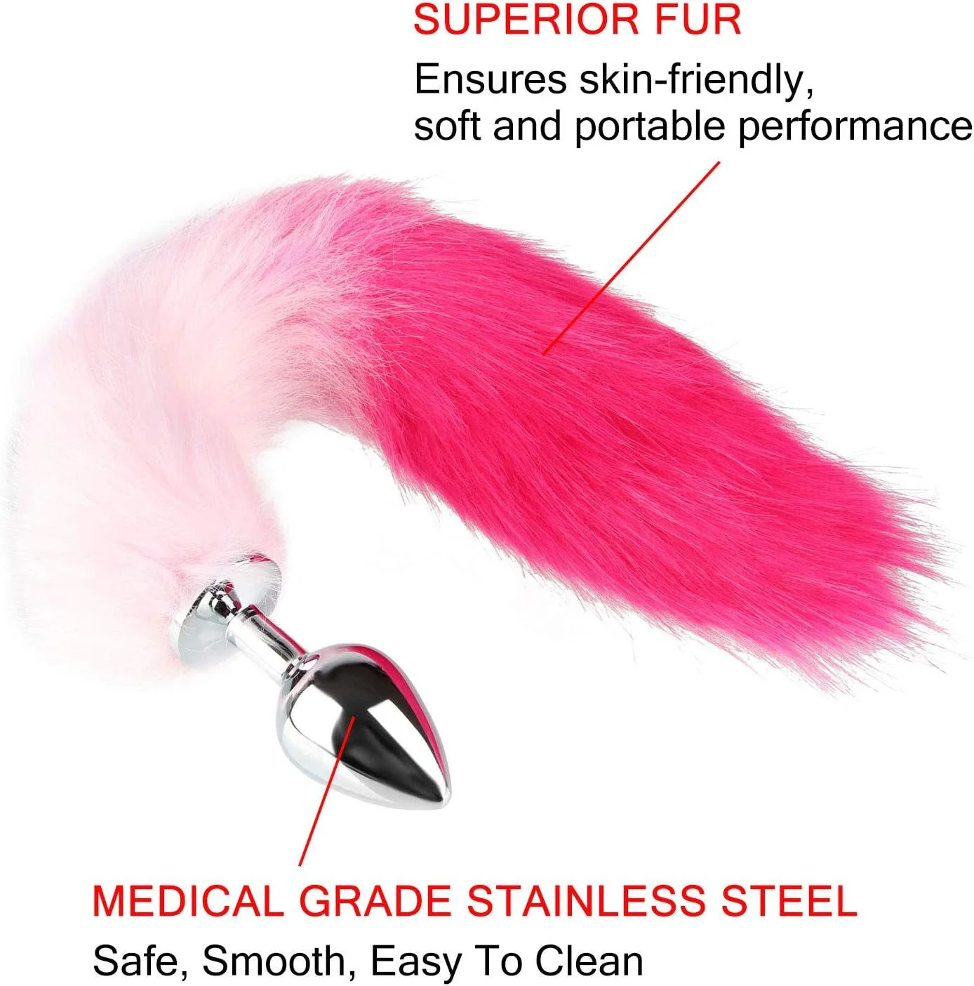 VelvetVixen Fox Tail Butt Plug Pink M - Image 5