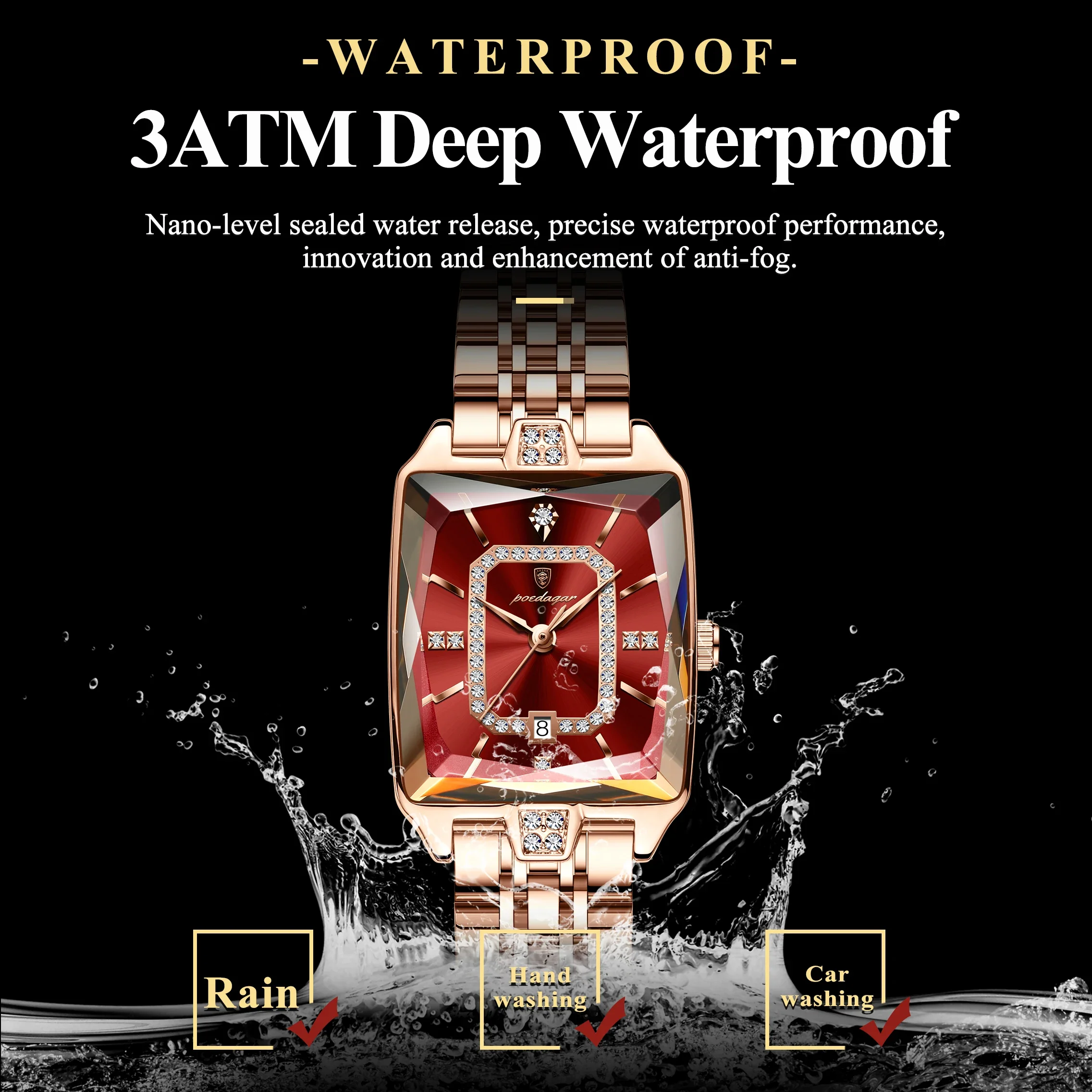 Women’s Luxury Rectangle Watch - Image 4