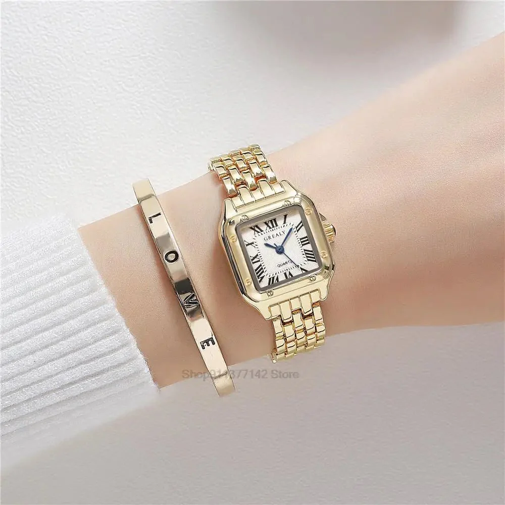 Women’s Luxury Roman Numerals Square Watch - Image 2