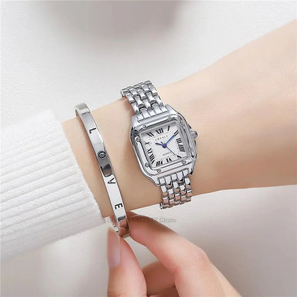 Women’s Luxury Roman Numerals Square Watch - Image 6