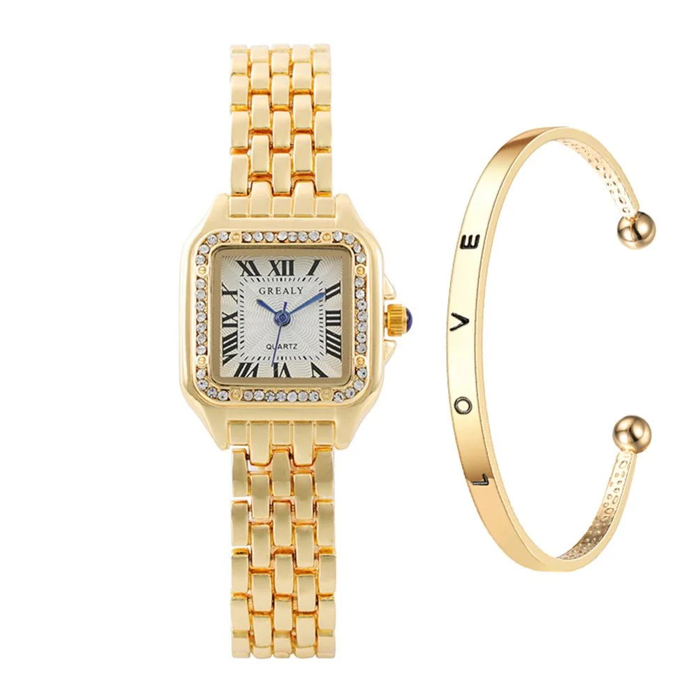 Women’s Luxury Roman Numerals Square Watch - Image 9
